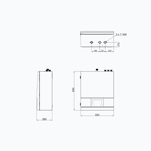Trident Titan Pro 08M-HB - Indoor unit technical drawing