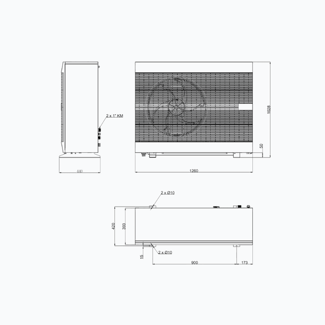 Trident Titan Pro 08M-AIO - Outdoor unit technical drawing