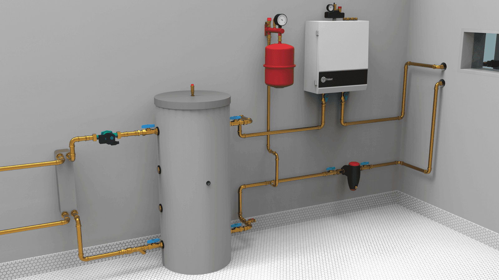2D mechanical plan of a plant room