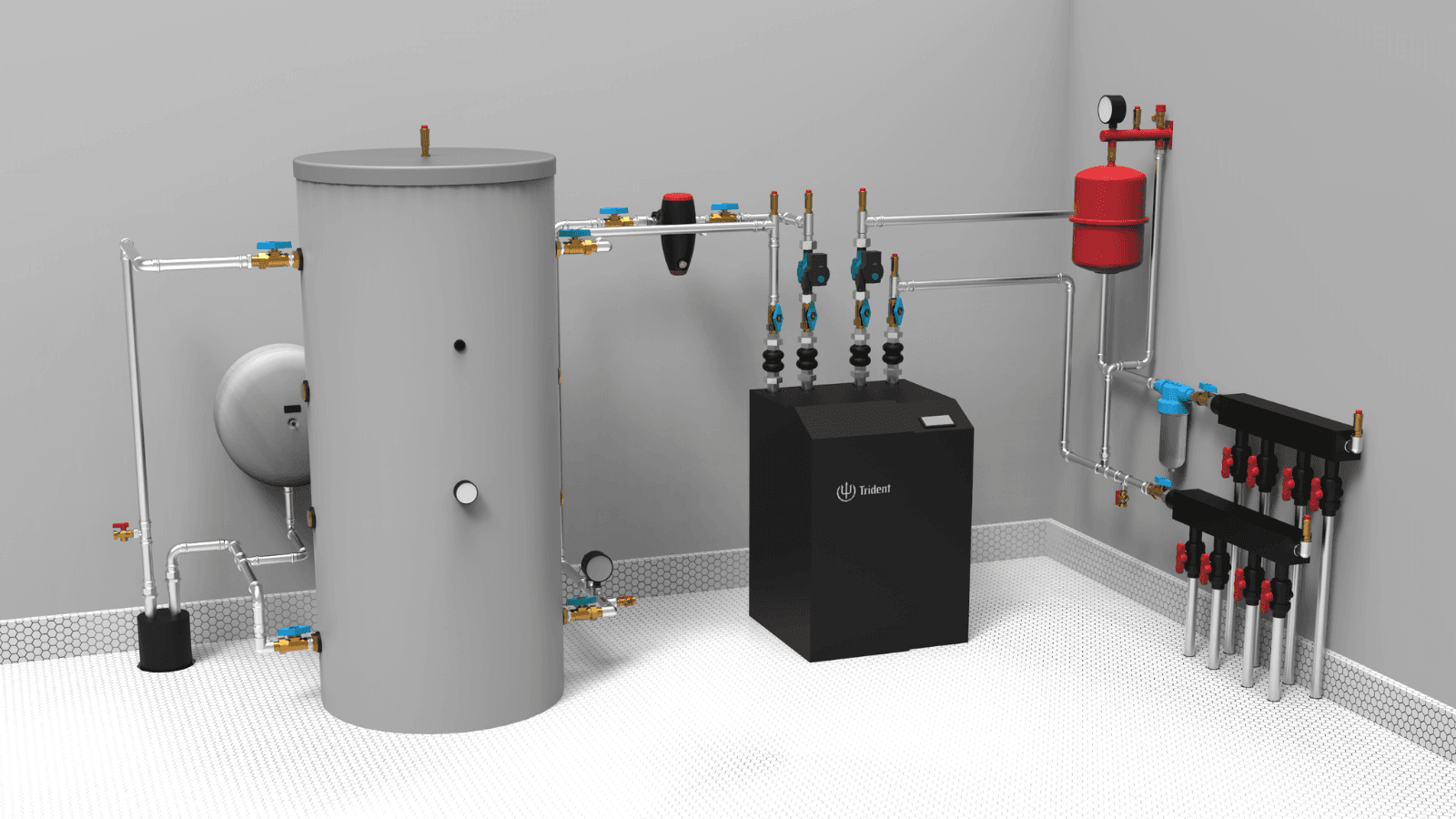 3D rendering of a plant room